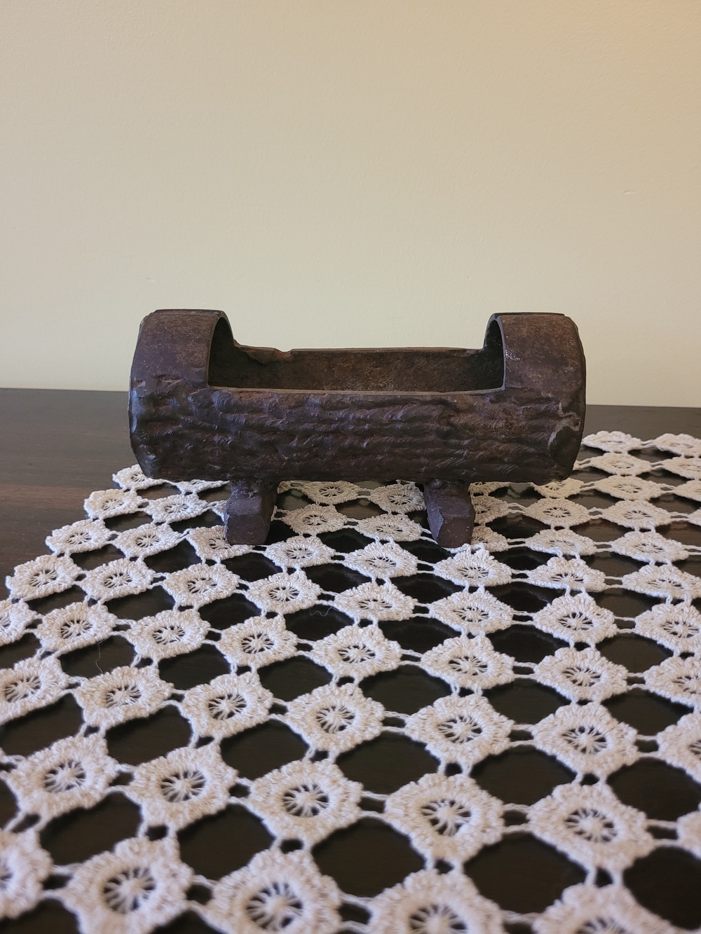 Vintage Cast Iron Log Shaped Ashtry